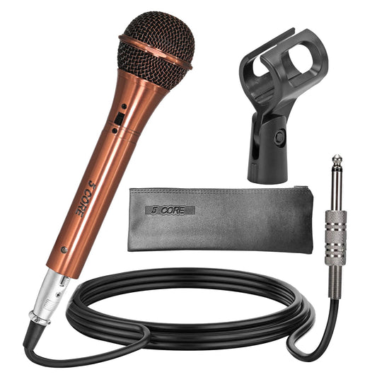 5 CORE Professional Dynamic Vocal Microphone Neodymium Cardioid Unidirectional Handheld Mic for Singing + Detachable Cable + Clip Bag ND959 Elantra
