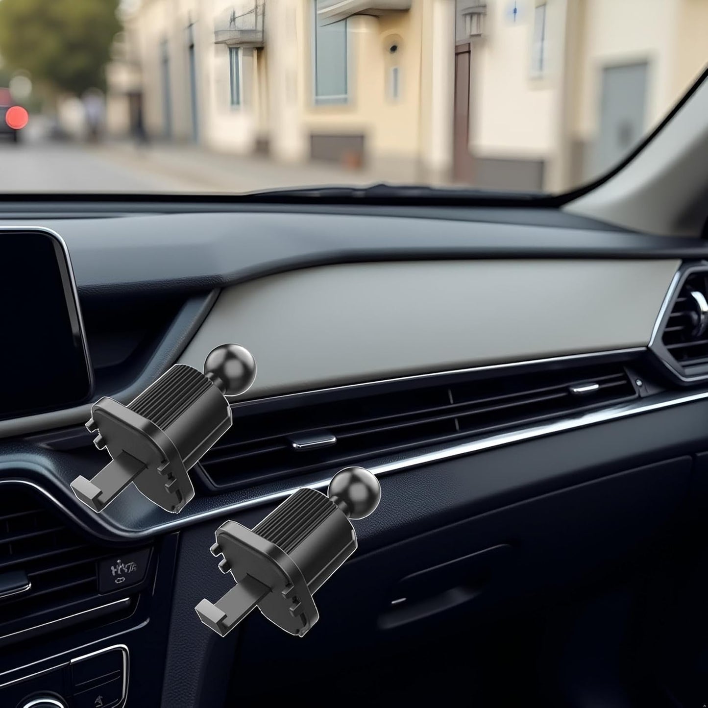 ydzqdxzz 2Pcs Black Universal Air Vent Clip for Car Phone Mount Cellphone Holder Vent Grip W Joint Ball Dia- for Most Car Bracket Universal Air Vent