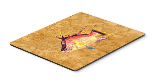 Caroline's Treasures 8751MP Hog Snapper on Gold Mouse Pad, Hot Pad or Trivet for Home Office Gaming Working Computers Laptop Mouse Mat,Washable Large