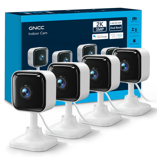 GNCC 2K Cameras for Home Security Indoor, 2.4G/5G Pet Cam with Phone App, Mini Dog Camera w/Motion Detection, 2 Way Audio, Works with Alexa, Cloud