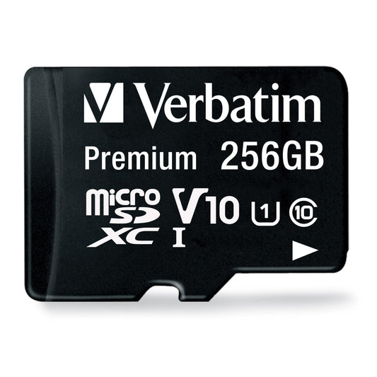 Verbatim 256GB microSDXC Memory Card with Adapter, UHS-I U1 V10, 100MB/s