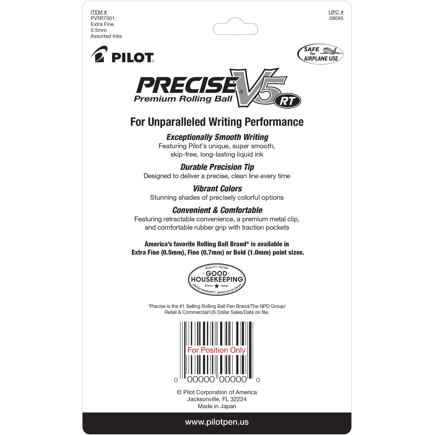 Pilot Precise V5 RT Refillable & Retractable Rolling Ball Pens, Extra Fine Point Pens, 0.5 mm, Assorted Bulk, Pack of 48 - Ideal for School