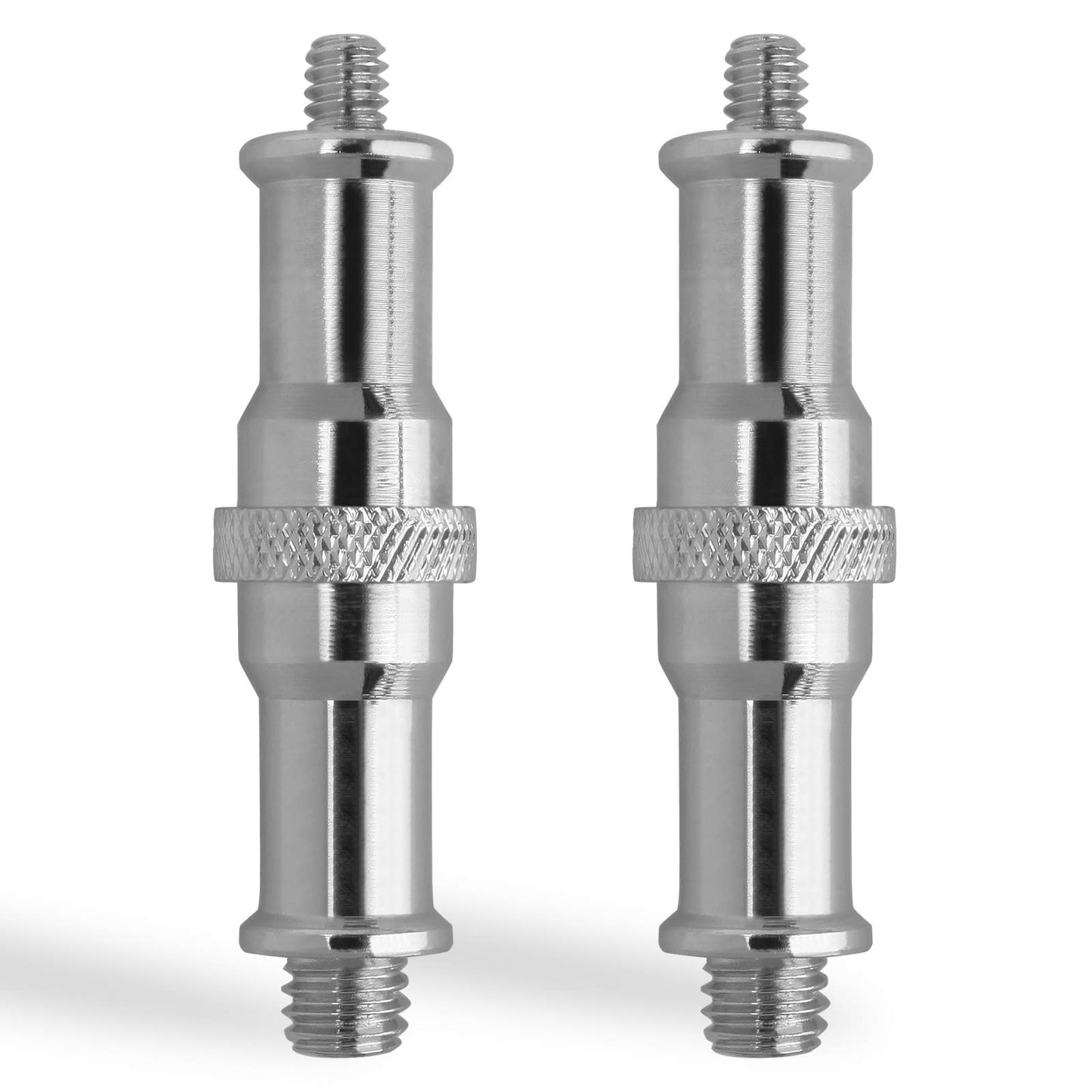 2 Pcs Light Stand Adapter, Spigot Stud 1/4" to 3/8" Metal Male Convertor Threaded Screw Adapter for Studio Light Stand, Camera Tripod Mount