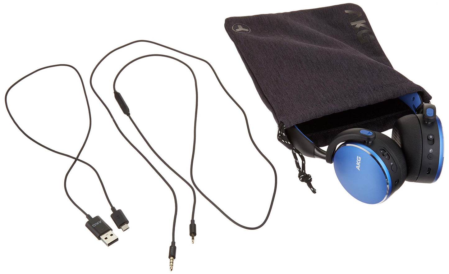 SAMSUNG AKG Y500 On-Ear Foldable Wireless Bluetooth Headphones- Blue (US Version)