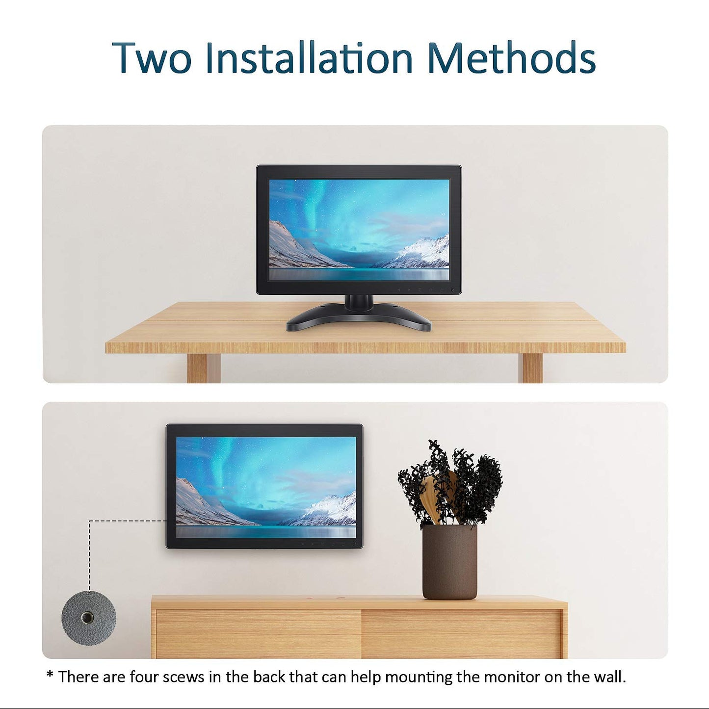 OWLVISION Security Monitor 11.6 Inch, 1920x1080 Compact Touch Screen Monitor with HDMI/VGA/USB Port, Built-in Dual Speakers External Display