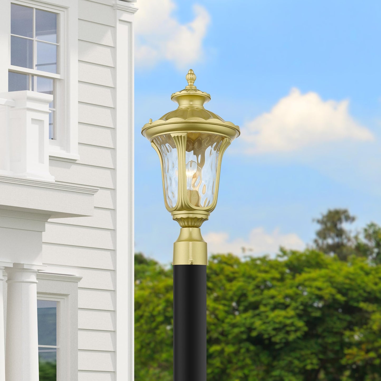 Livex Lighting 7855-13 Oxford 1-Light Outdoor Post Top Light, 9.5" x 19", White