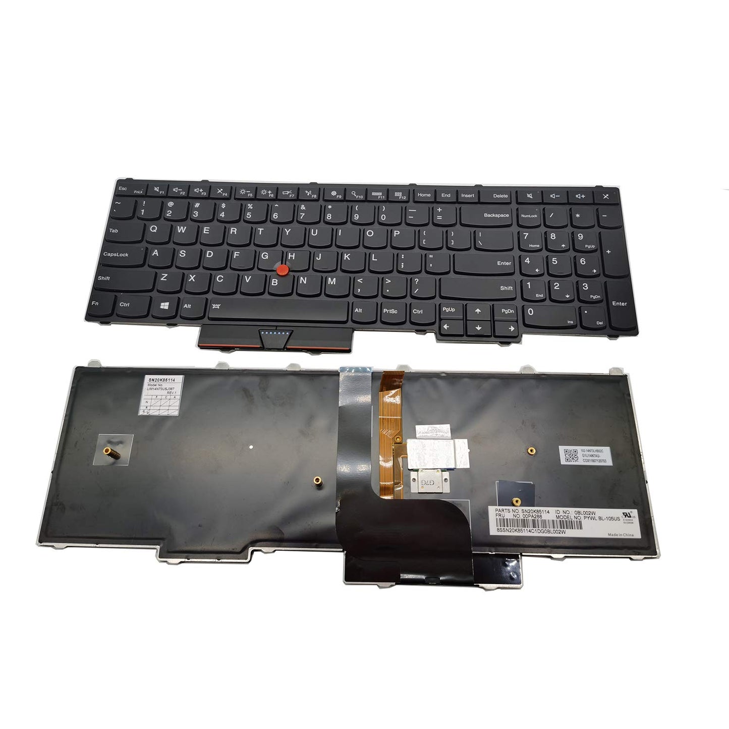 laika New Replacement with Backlit Keyboard Compatible with Thinkpad P50 P51 P70 Laptop P/N: 00PA288 SN20K85114 US Layout