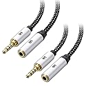 Cable Matters 2-Pack Headset Extension Cable - 6ft, TRRS with Mic Support, 3.5mm Extension Cable, Gaming Headset Extended Cord, Black
