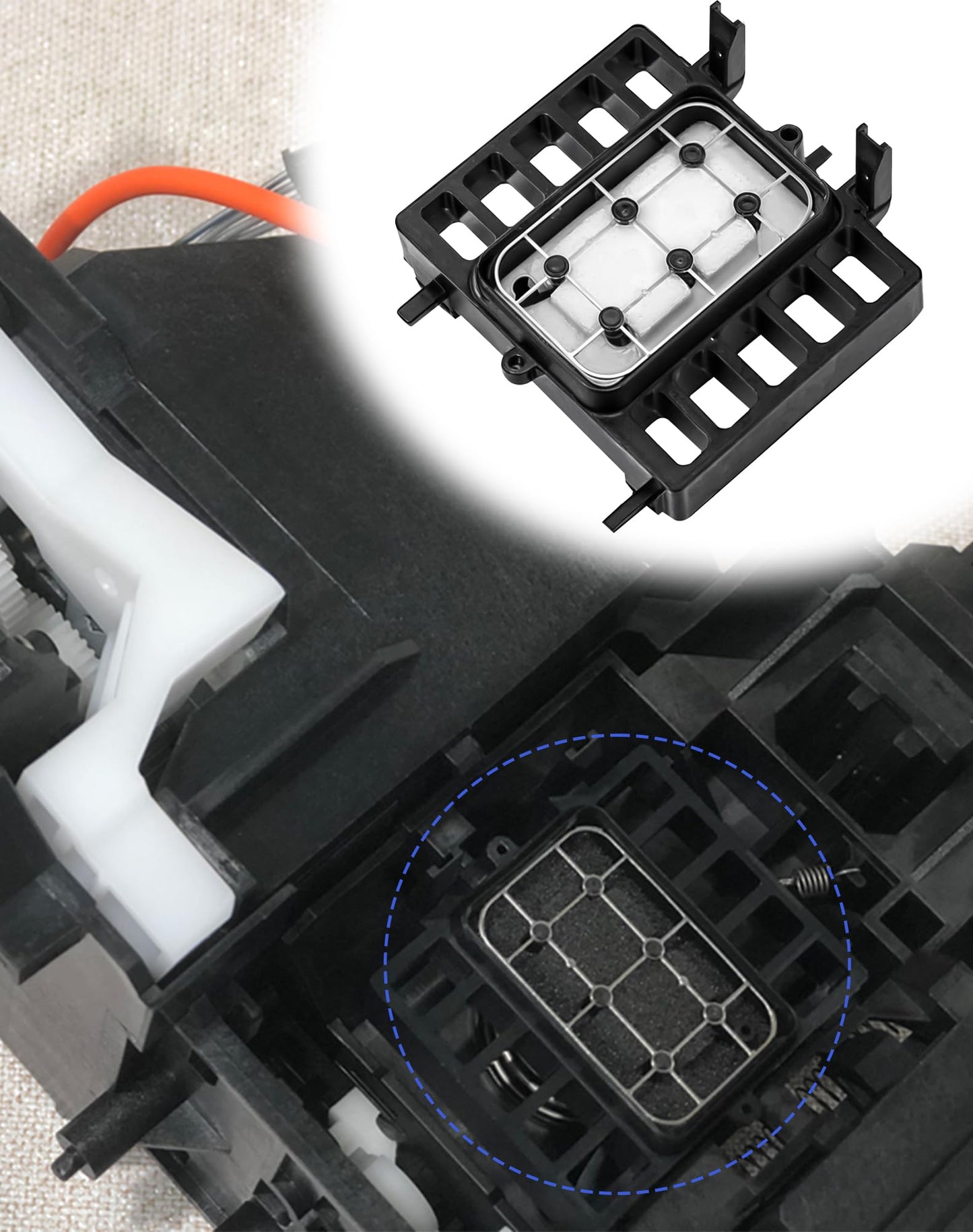 Ademon L1800 DTF Printhead Cap Top, Waste Ink Pad Capping Station Compatible with R1390 L1800 1390 1400 1430 1500W Original Printer
