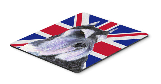 Caroline's Treasures SS4919MP "Schnauzer with English Union Jack British Flag Mouse Pad, Hot Pad or Trivet" for Home Office Gaming Working Computers