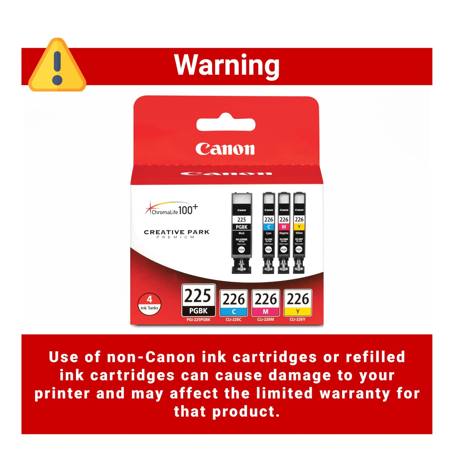 Canon PGI225/CLI226 Genuine Color Multi Pack, Compatible with iP4820, MG5220, MG5120, MG6120, MG8120, MX882, iX6520, iP4920, MG5320, MG6220, MG8220