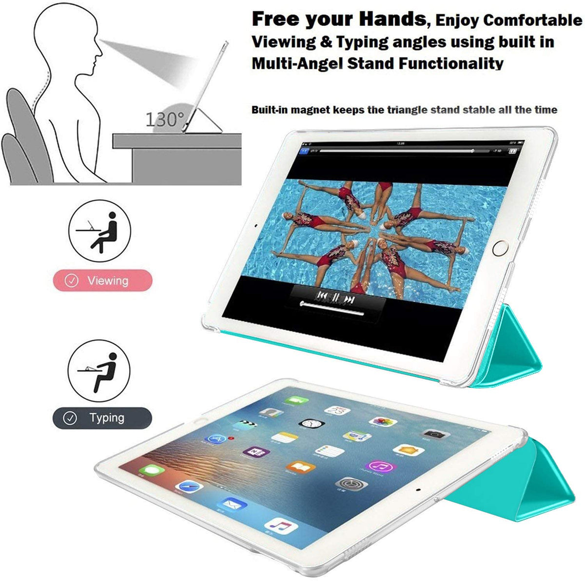 DuraSafe Cases for iPad 7.9 Inch Mini 4th [ Mini 2015 4 Gen ] A1538 A1550 MK6K2LL/A MK6J2LL/A MK6L2LL/A MK9J2LL/A MK9H2LL/A MK9G2LL/A Ultra Slim Smart