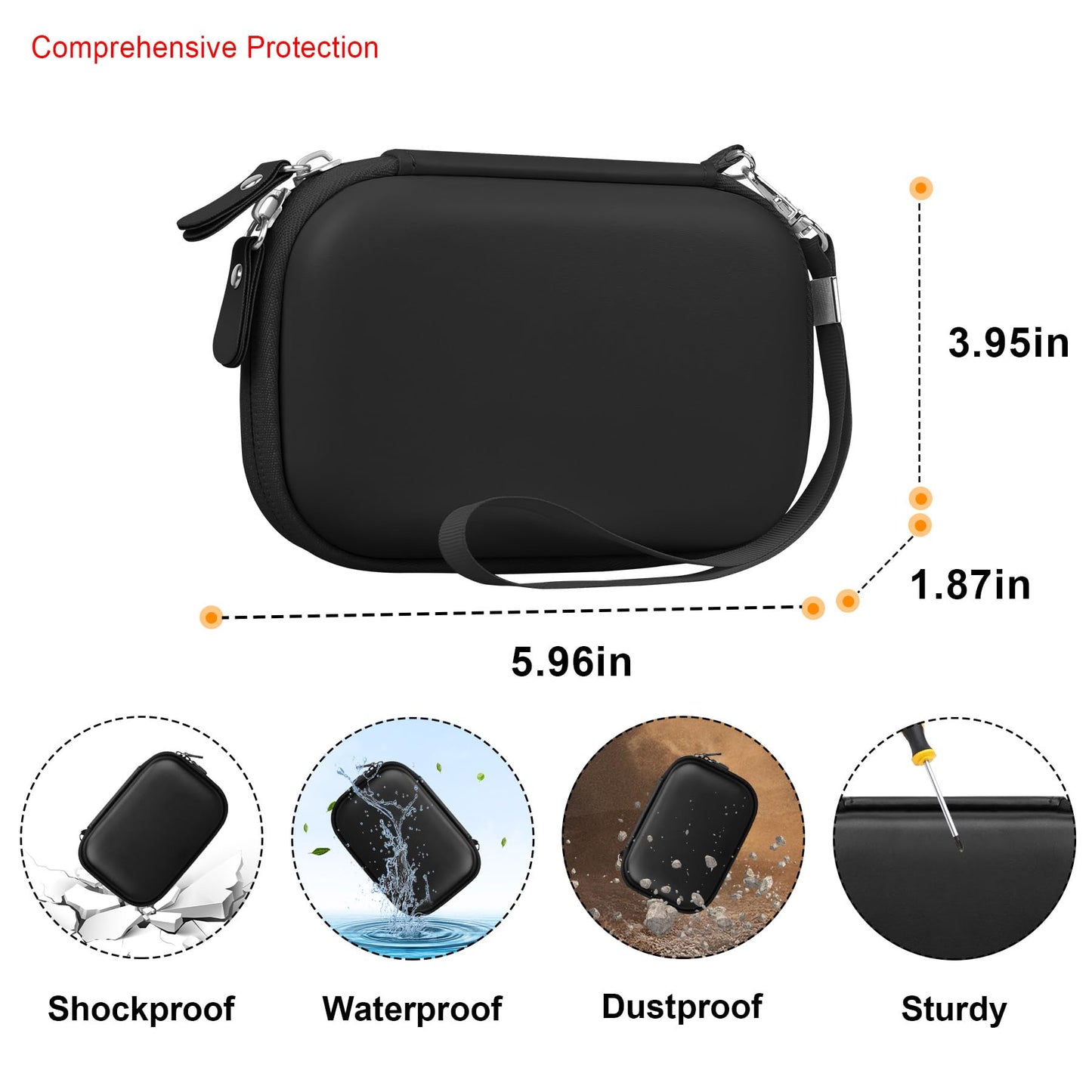 Elonbo Carrying Case for Canon Ivy 2/ Canon Ivy Mini Photo Printer, Portable Instant Smartphone Color Print Digital Camera Hard Travel Bag, Wireless