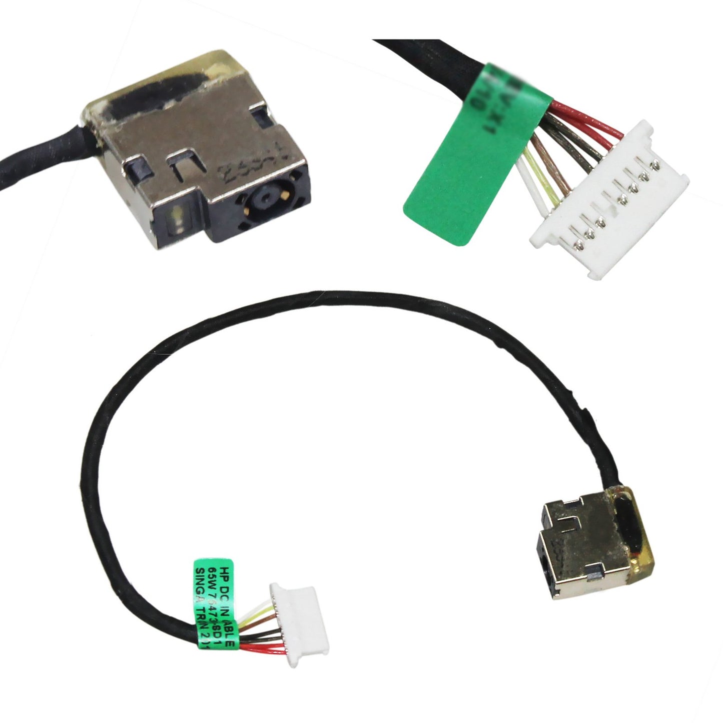 Zahara DC Power Jack with Cable Socket Plug Connector Replacement for HP 17T-BS 810326-010