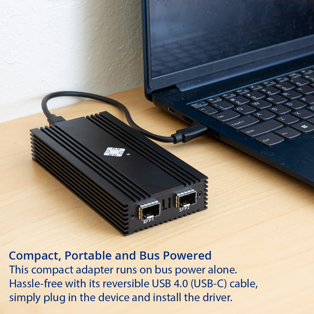 USB 4.0 Type-C 10G to Dual Fiber SFP+ Port Network Adapter