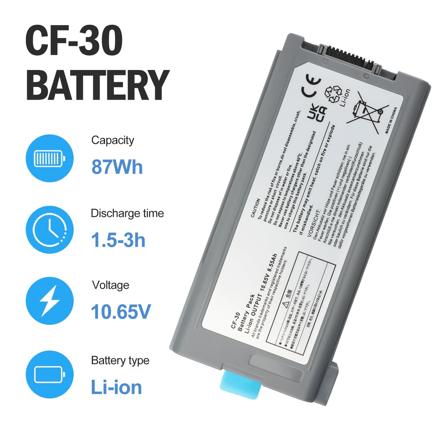 A AMANDA New Laptop Battery 9cell Replacement for Panasonic Toughbook Cf-30 Cf-31 Cf-53 CF-VZSU46 CF-VZSU46S CF-VZSU46U CF-VZSU46R CF-VZSU46AU
