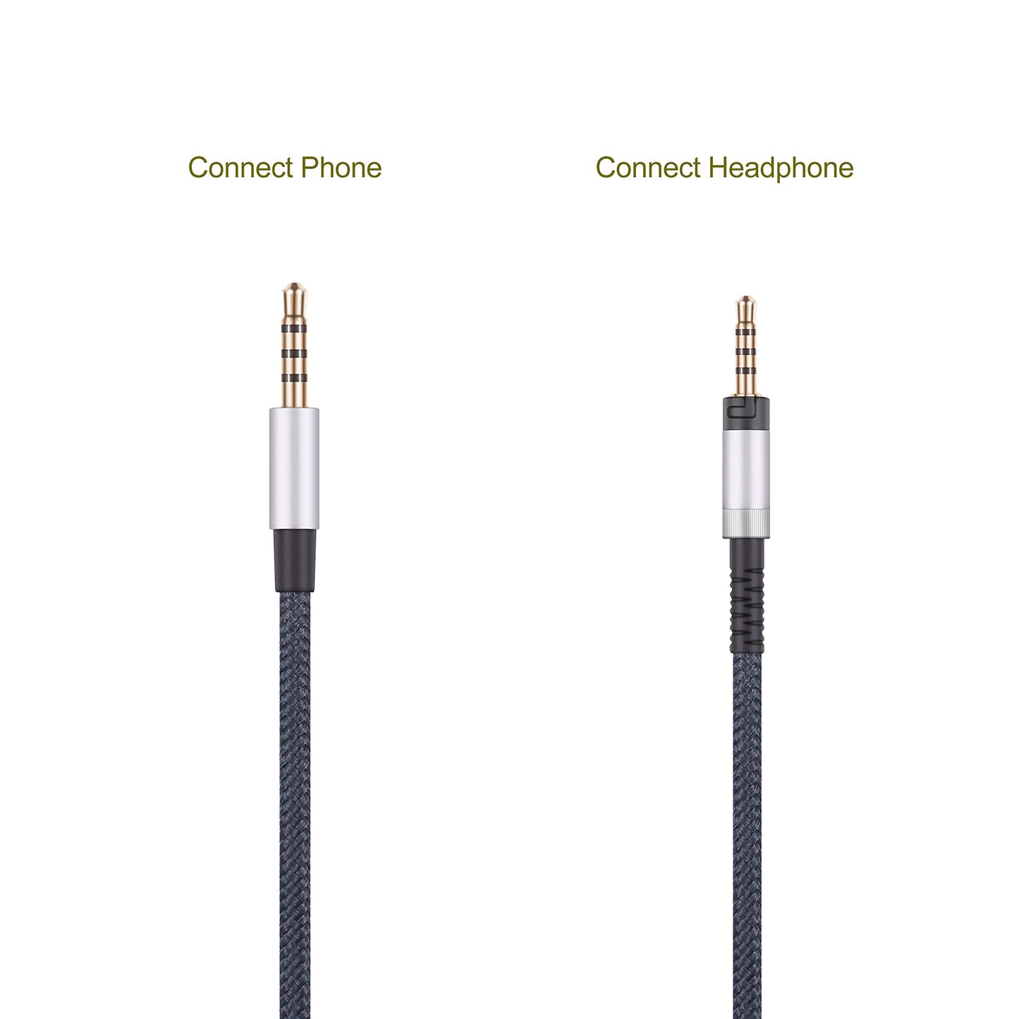 Audio Replacement Cable with in-Line Mic Remote Volume control Compatible with Sennheiser HD4.40, HD 4.40 BT, HD4.50, HD 4.50 BTNC, HD4.30i, HD4.30G