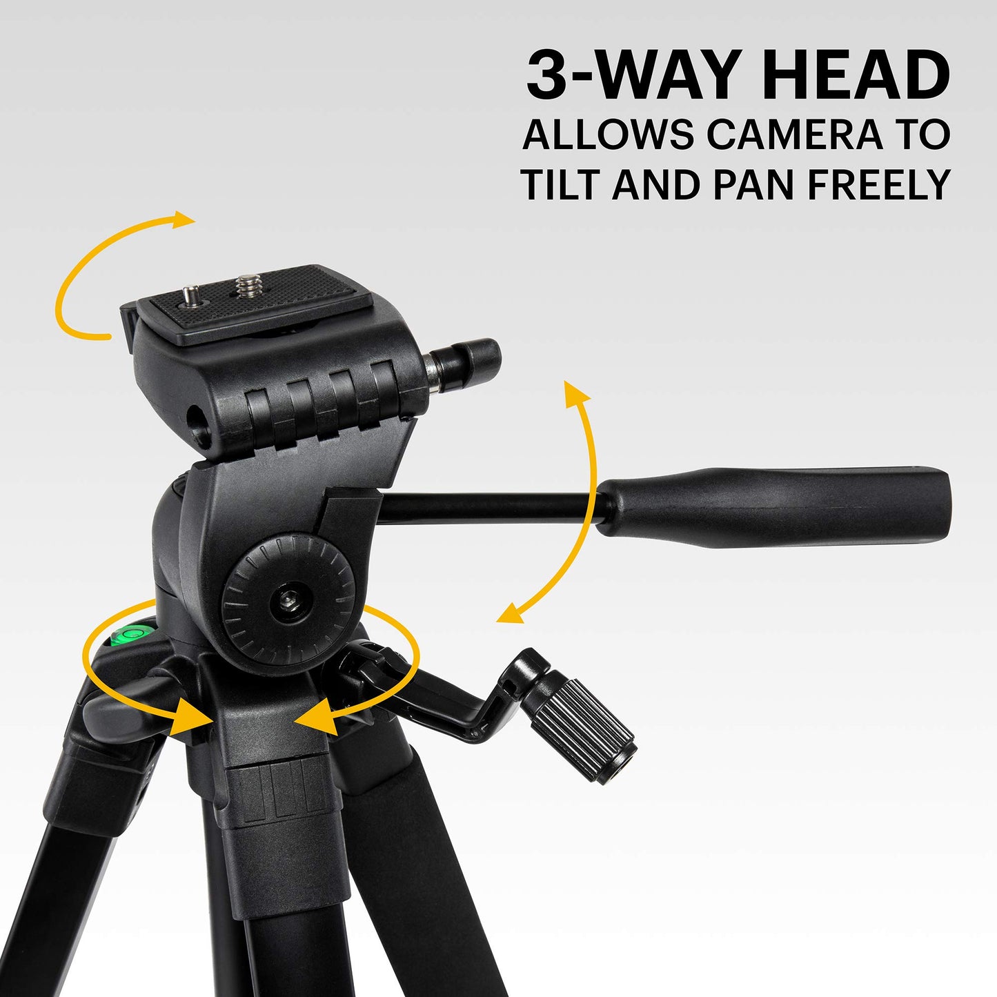 Kodak PhotoGear 62" Tripod with Remote | Compact 3-Section Flip-Lock Aluminum Tripod Adjusts 22”-62”, QuickRelease Plate, Smartphone Adapter & 1/4”