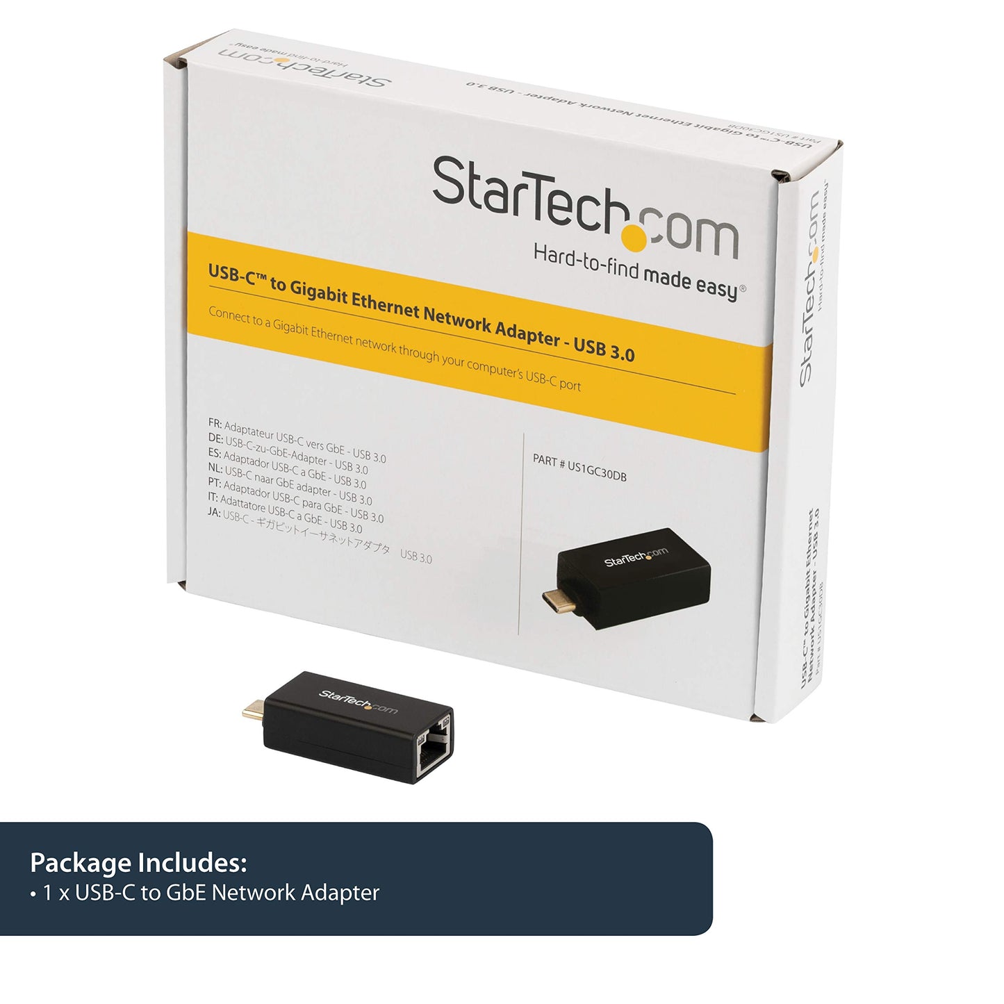 StarTech.com USB C to Gigabit Ethernet Adapter - 1Gbps NIC USB 3.0/USB 3.1 Type C Network Adapter - 1GbE USB-C to RJ45/LAN Port Thunderbolt 3