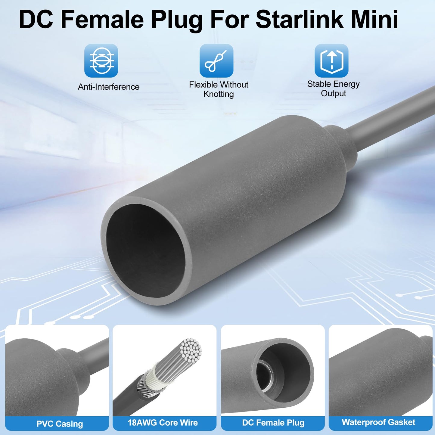 Starlink Mini Power Supply Starlink Mini 12V Adapter 12V/24V to 30V 3.5A, Waterproof DC Step Up Converter with Female Plug 9-28V Input…