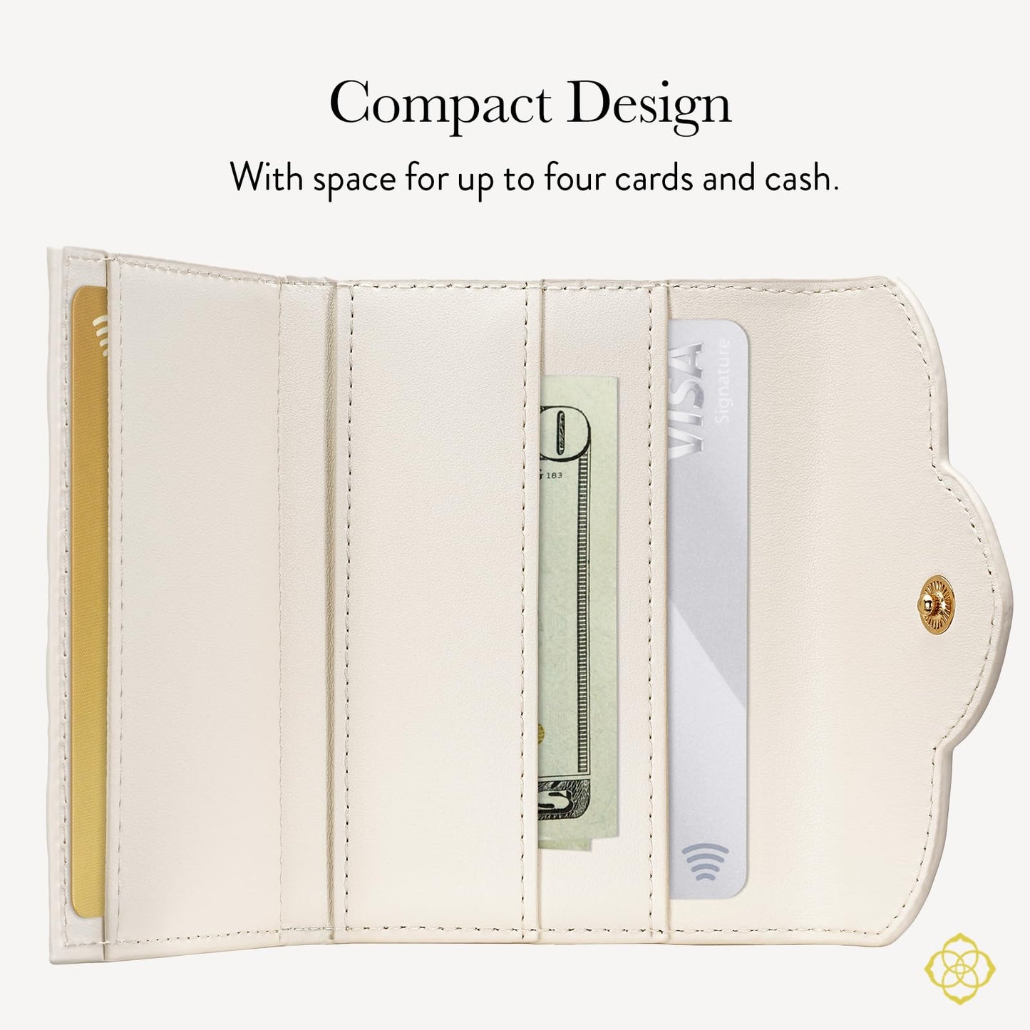 Kendra Scott Trifold MagSafe Wallet/Card Holder - Compatible with MagSafe Phones and Cases - Ivory Filigree