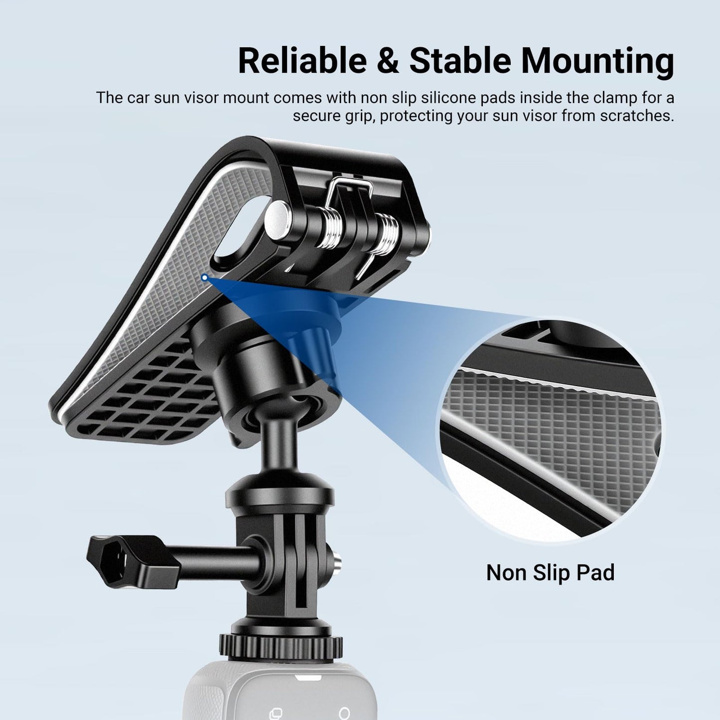 NEEWER Basics Car Sun Visor Mount, 360° Ball Head Action Camera Holder Bracket Accessories Kit Compatible with GoPro DJI Insta 360 for POV Vlogging