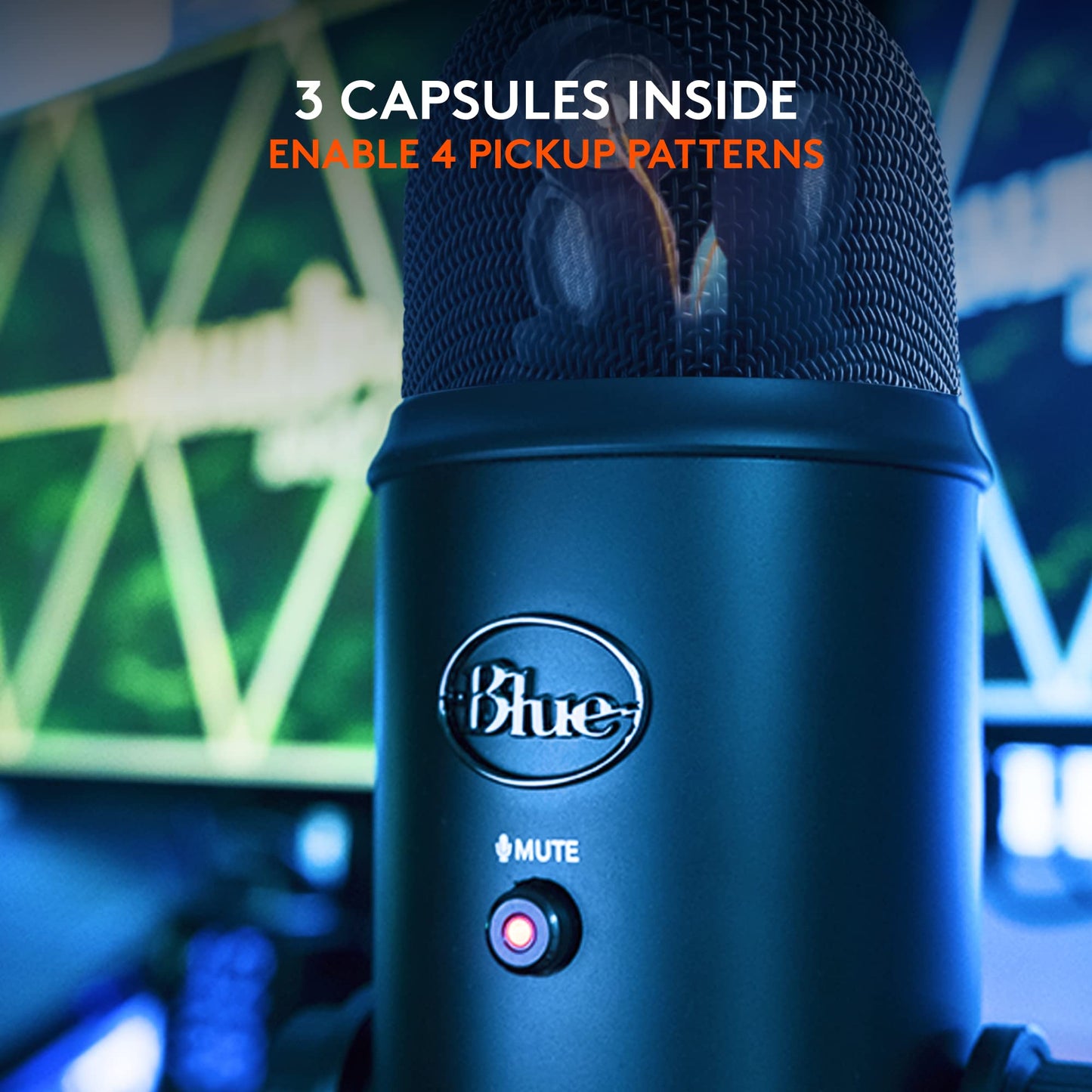 Logitech Creators Blue Yeti USB Microphone for PC, Mac, Gaming, Recording, Streaming, Podcasting, Studio and Computer Condenser Mic with Blue VO!CE