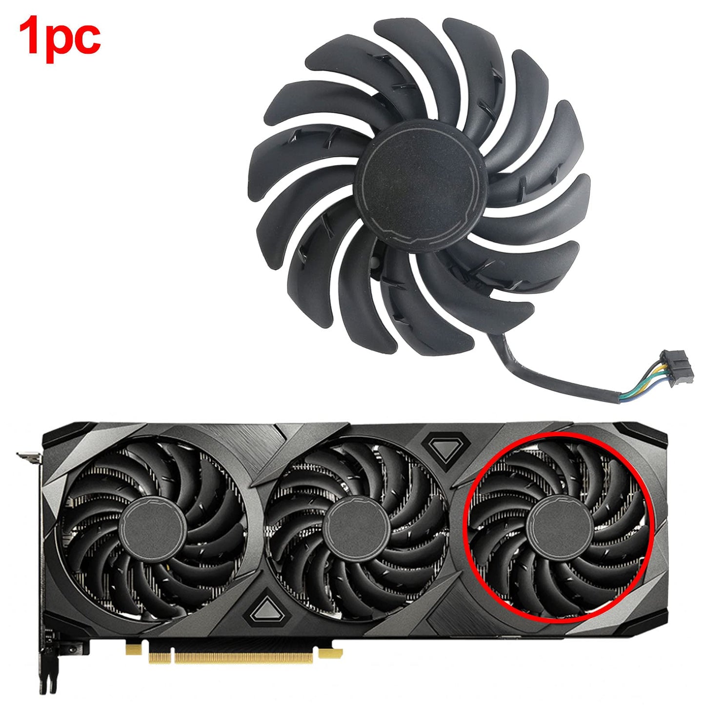 inRobert PLD09210B12HH 85mm RTX3070 RTX3080 RTX3090 Graphics Card Fan for MSI RTX 3070 3080 3090 Ventus 3X Cooling Fan (Fan-Full Set)