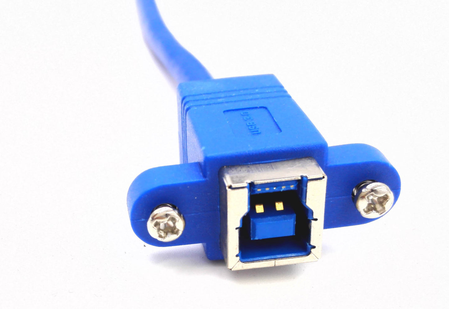 zdyCGTime 90Degree Right Angled USB3.0 Type B Male to USB3.0 Type B Female Extension Cable with Panel Mount - Blue (0.3m/1ft)