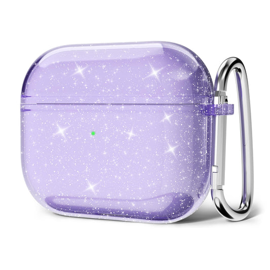 Svanove for Airpods 4 Case Clear Glitter, Sparkly Bling Girly Cute Airpods 4th Generation Case with Keychain, Hard Shell Y2k Trendy Aesthetic Shiny