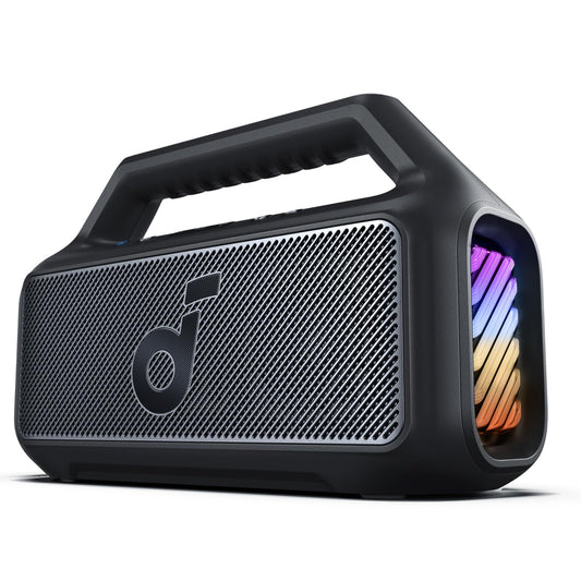 Soundcore Boom 2 By Anker, Outdoor Speaker, 80W, Subwoofer, BassUp 2.0, 24H Playtime, IPX7 Waterproof, Floatable, RGB Lights, USB-C, Custom EQ