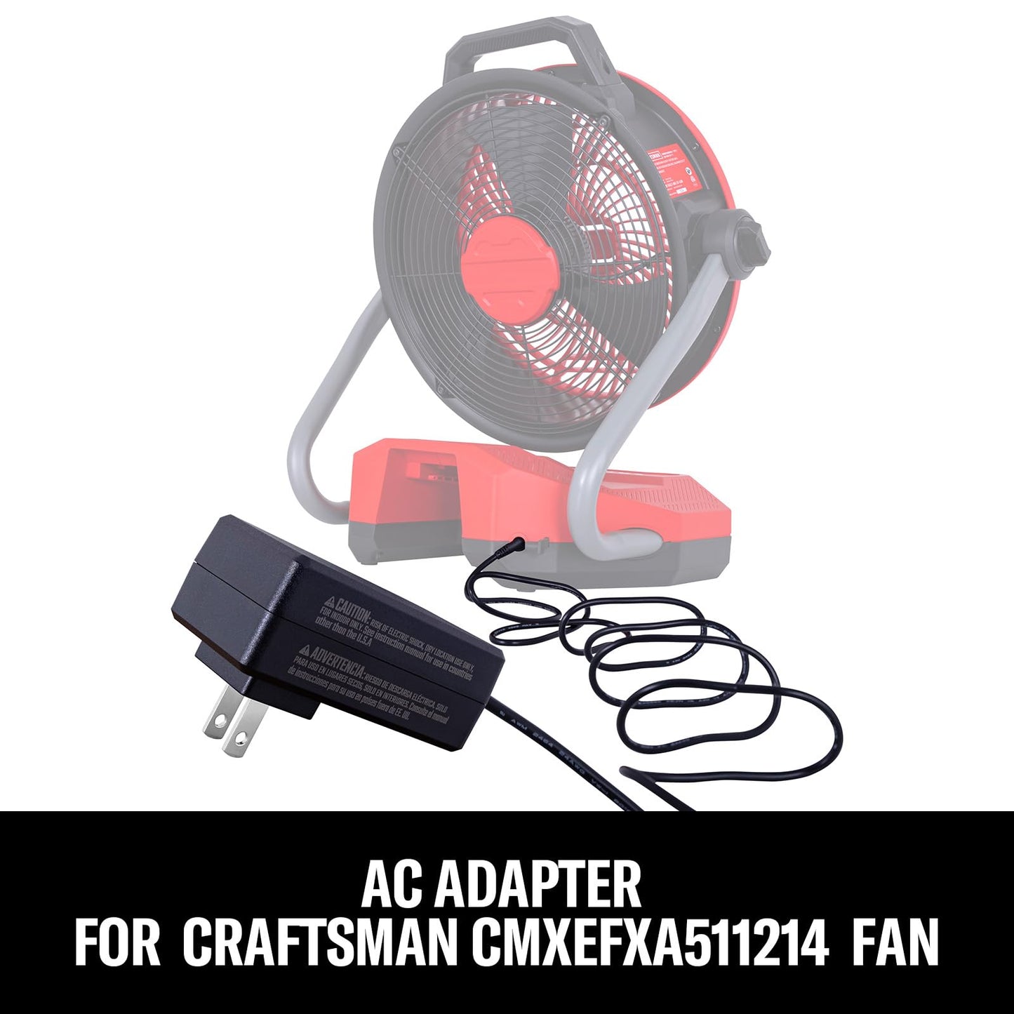 CRAFTSMAN AC Adapter 100-240v 50-60hz for CMXEFXA511214 Portable Fan, Power Supply 6ft Cord