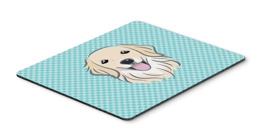 Caroline's Treasures BB1143MP Checkerboard Blue Golden Retriever Mouse Pad, Hot Pad or Trivet for Home Office Gaming Working Computers Laptop Mouse