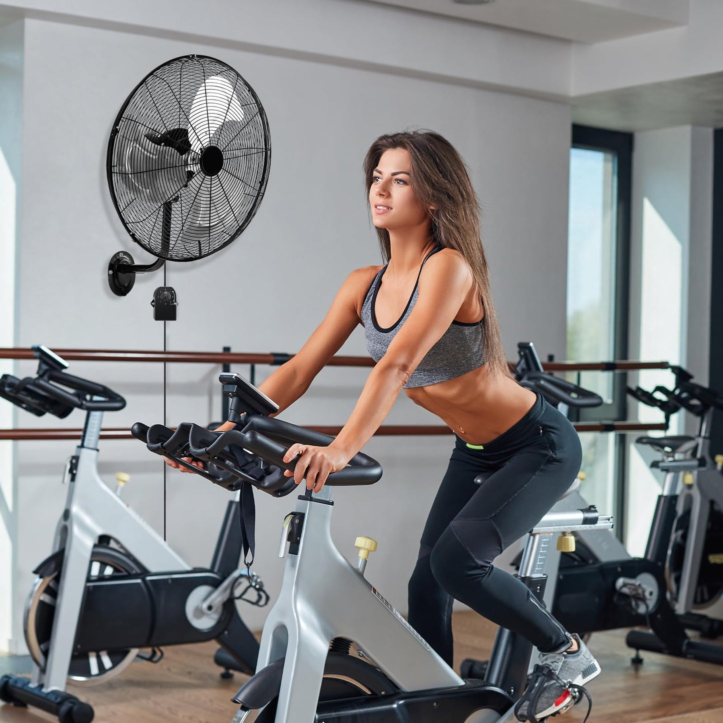 CLEEMAN 20 Inch Wall Mount Fan, 85 Oscillation, 3-Speed, Aluminum Blades, 30 Tilt, 6 FT Cord, ETL Certified, Quiet Metal Fan for Shop, Garage, Gym