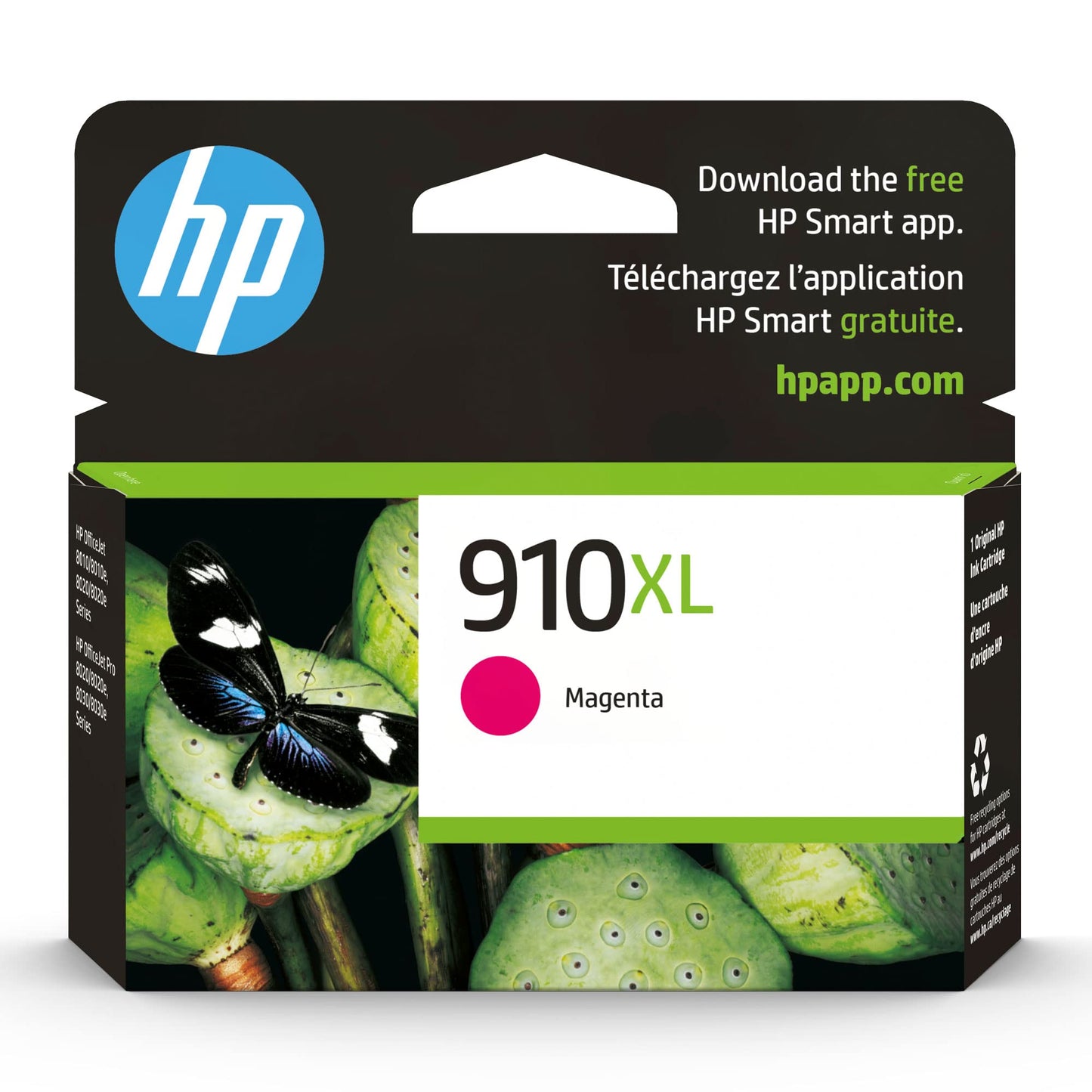 HP 910XL Magenta High-Yield Ink Cartridge | Works with OfficeJet 8010, 8020 Series, OfficeJet Pro 8020, 8030 Series | Eligible for Instant Ink |