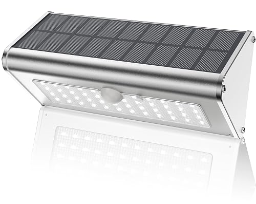 Super Bright Solar Lights Outdoor IP65 Water Proof, 1100 Lumens Wireless LED Motion Sensor Light, Aluminum Metal Housing Security Lights Flood Wall