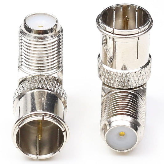 ANHAN F Male to Female Right Angle Coax connectors,Type F Adapters Push on Coaxial Quick Connect RG6 Connectors for TV,Antenna, Splitter, Amplifier