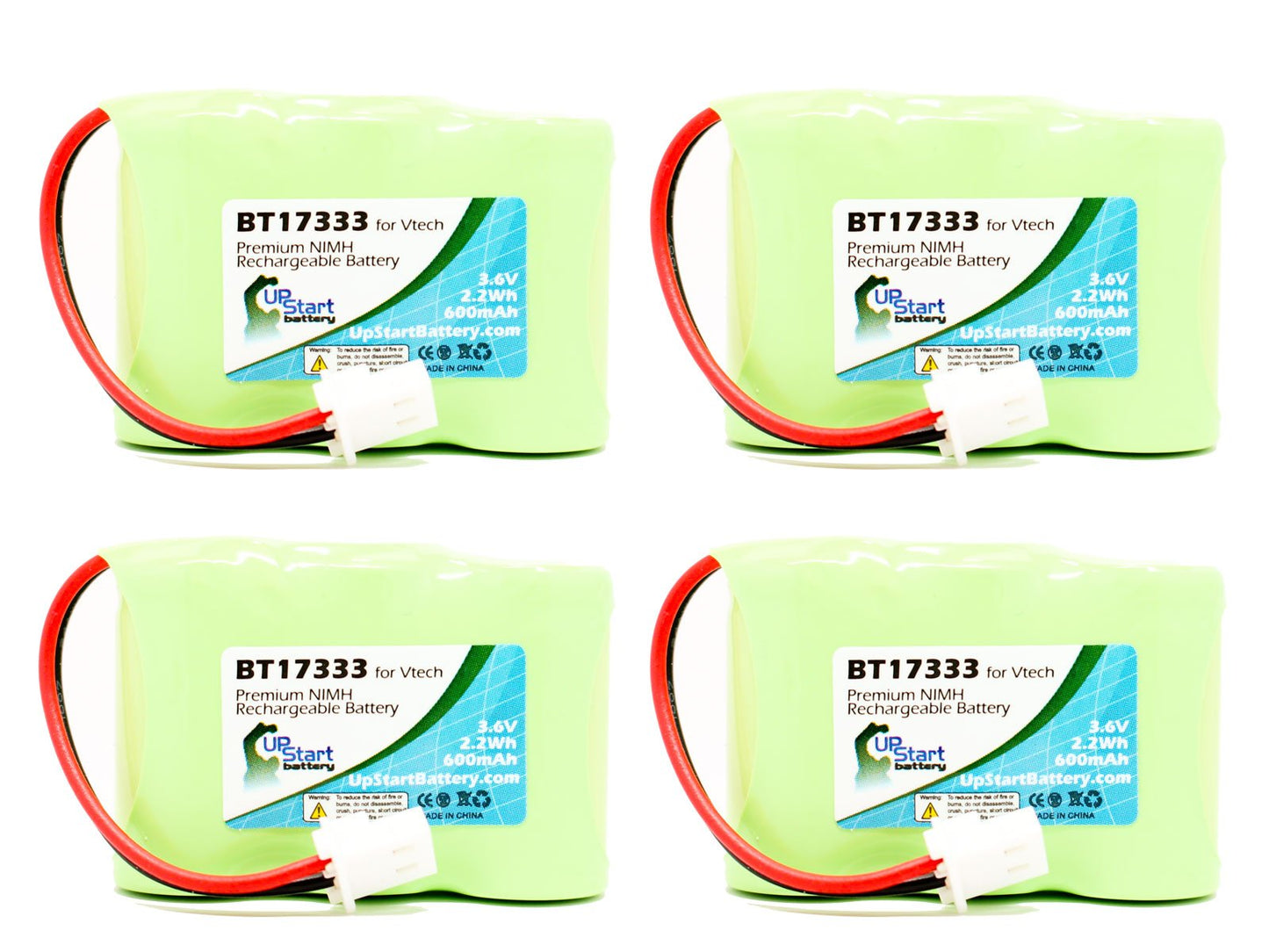 4X Pack - BT-17333 Battery for VTech CS5111, CS5121, CS5121-2, CS5111-2, CS5121-3, CS5211 Cordless Phones (600mAh, 3.6V, NI-MH)