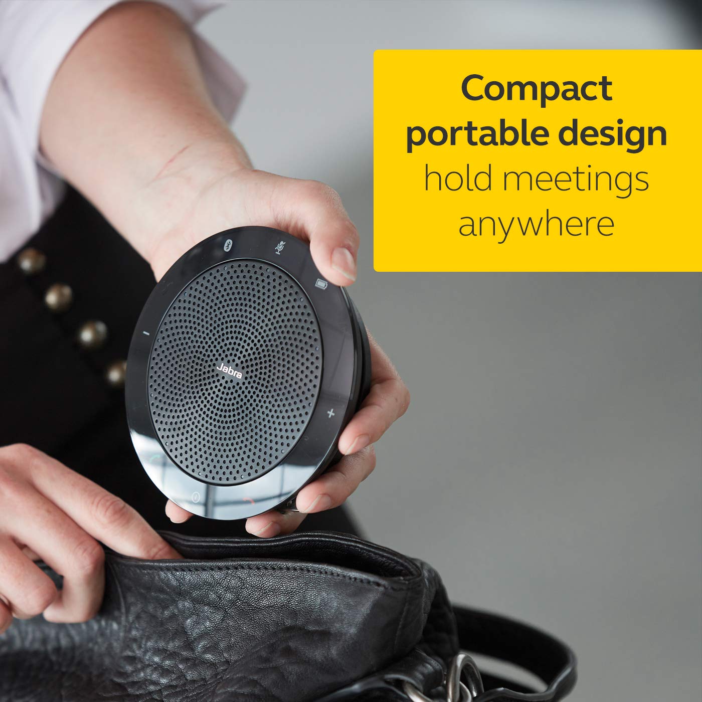 Jabra Speak 410 Corded Speakerphone for Softphones, MS-Optimized - Easy Setup, Portable USB Speaker for Holding Meetings Anywhere with Outstanding