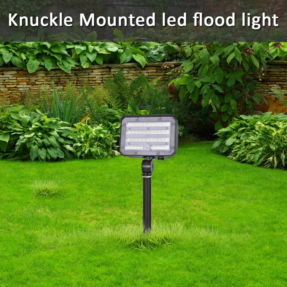 SZGMJIA 60W LED Knuckle Mount Flood Light, Outdoor Security Floodlights Fixture with Base, Dusk-to-Dawn Photocell Daylight AC100-277V 7,800lm(300W