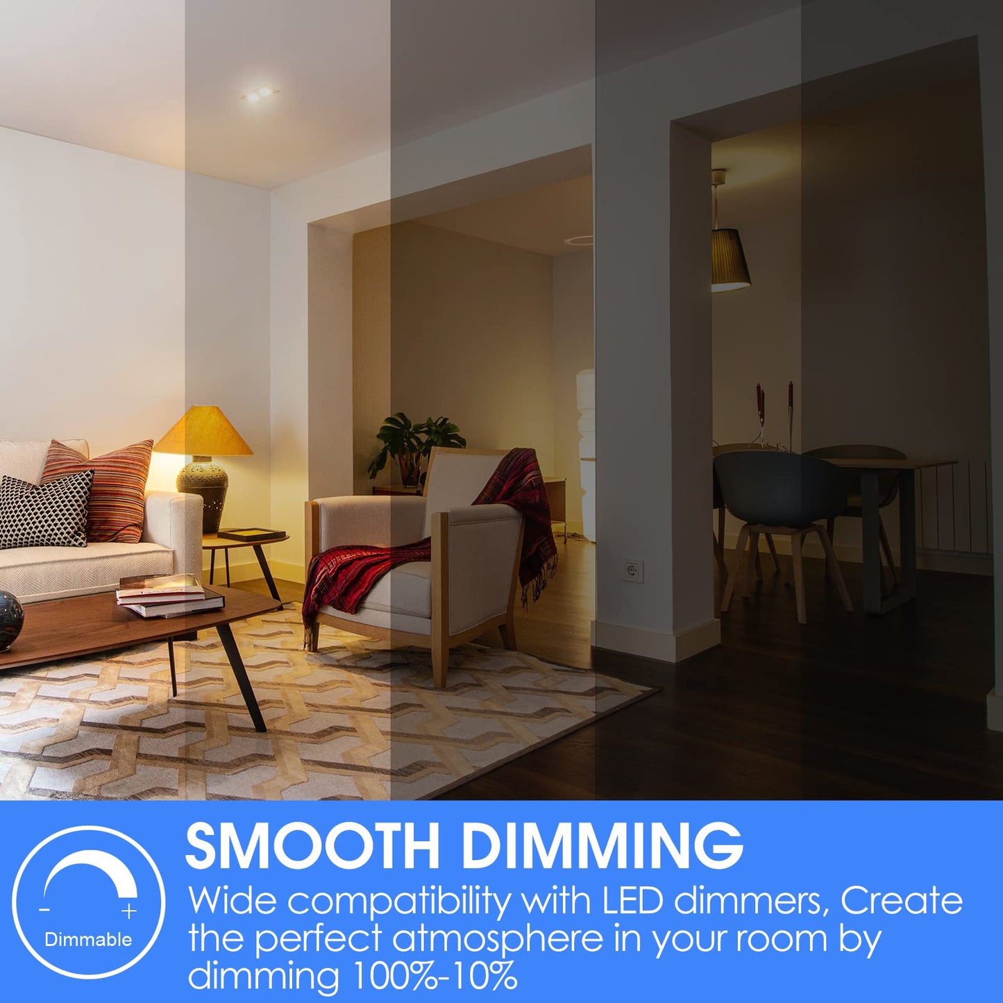 E ENERGETIC LIGHTING Dimmable LED Light Bulbs, 60W Equivalent 5000K Daylight, 8W 800 Lumens, E26 LED Bulb 60 Watt Dimmable, ETL Listed, 12 Packs