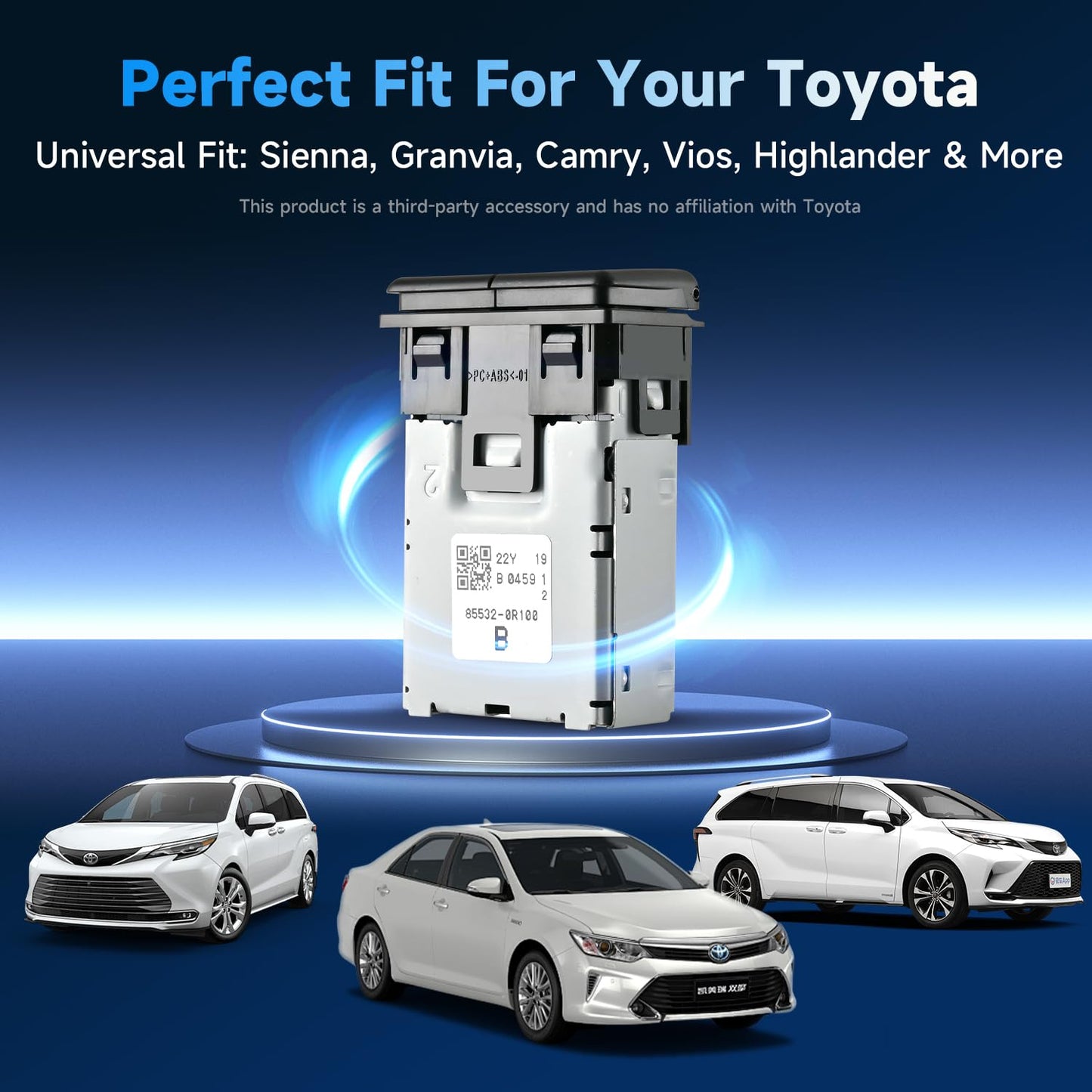 90W Car Charger USB c Dual Port Adapter Center Console Socket for Toyota Camry Fast Charging(Lid USB (45W)+USB (45W))