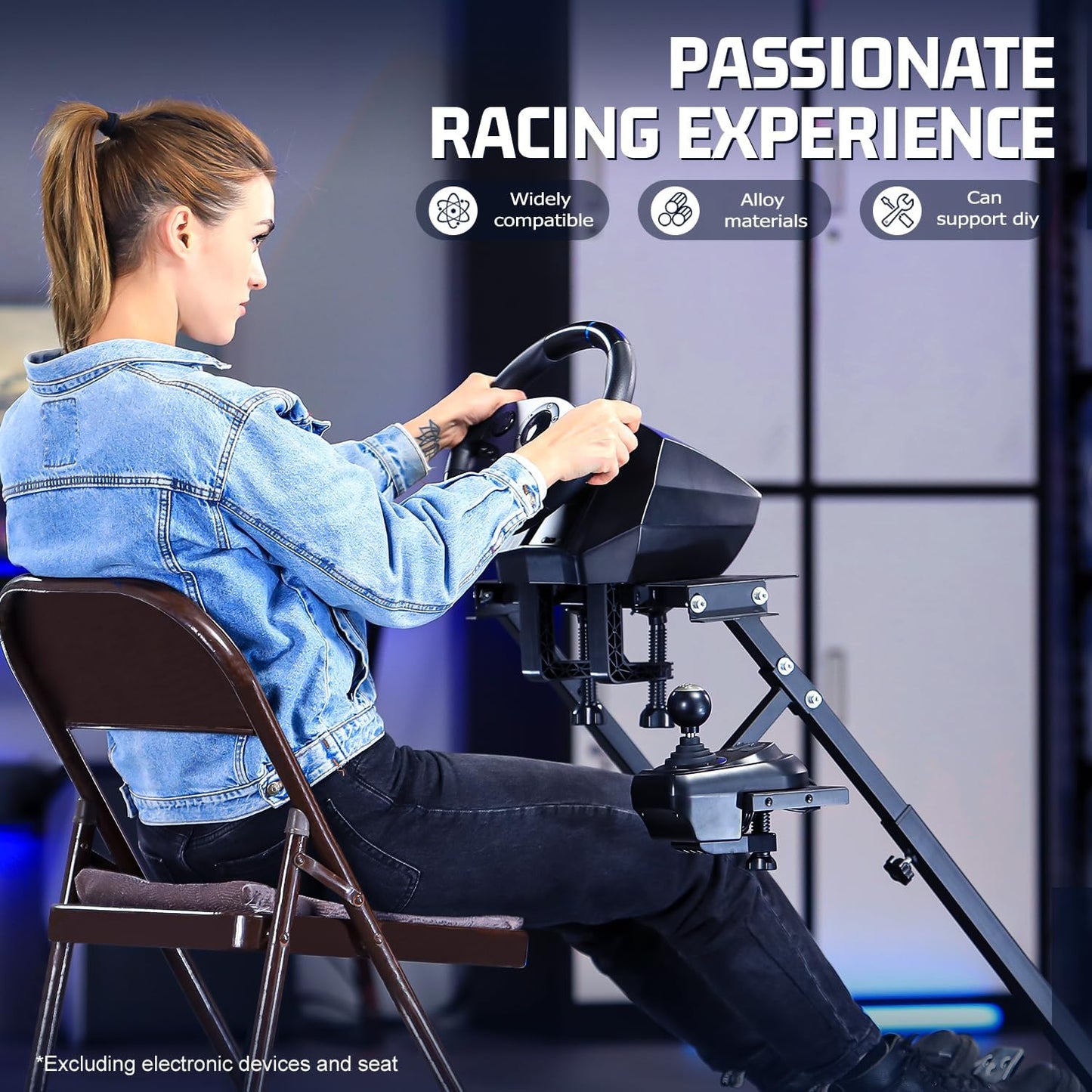 Marada Racing Steering Shifter Mount Racing Wheel Stand Pro Compatible with Logitech G27 G25 G29 G920, Pedals NOT Included Wheel Stand