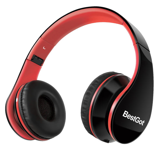 G Galice Kids Headphones for Boys Girls Adults with Microphone Volume Control Removable Audio Cable Black/Red