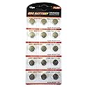 EBC Battery Multi-Pack LR44 AG13 Premium Alkaline 1.5 Volt Non Rechargeable Round Button Cell Batteries for Watches Clocks Remotes Games Controllers…