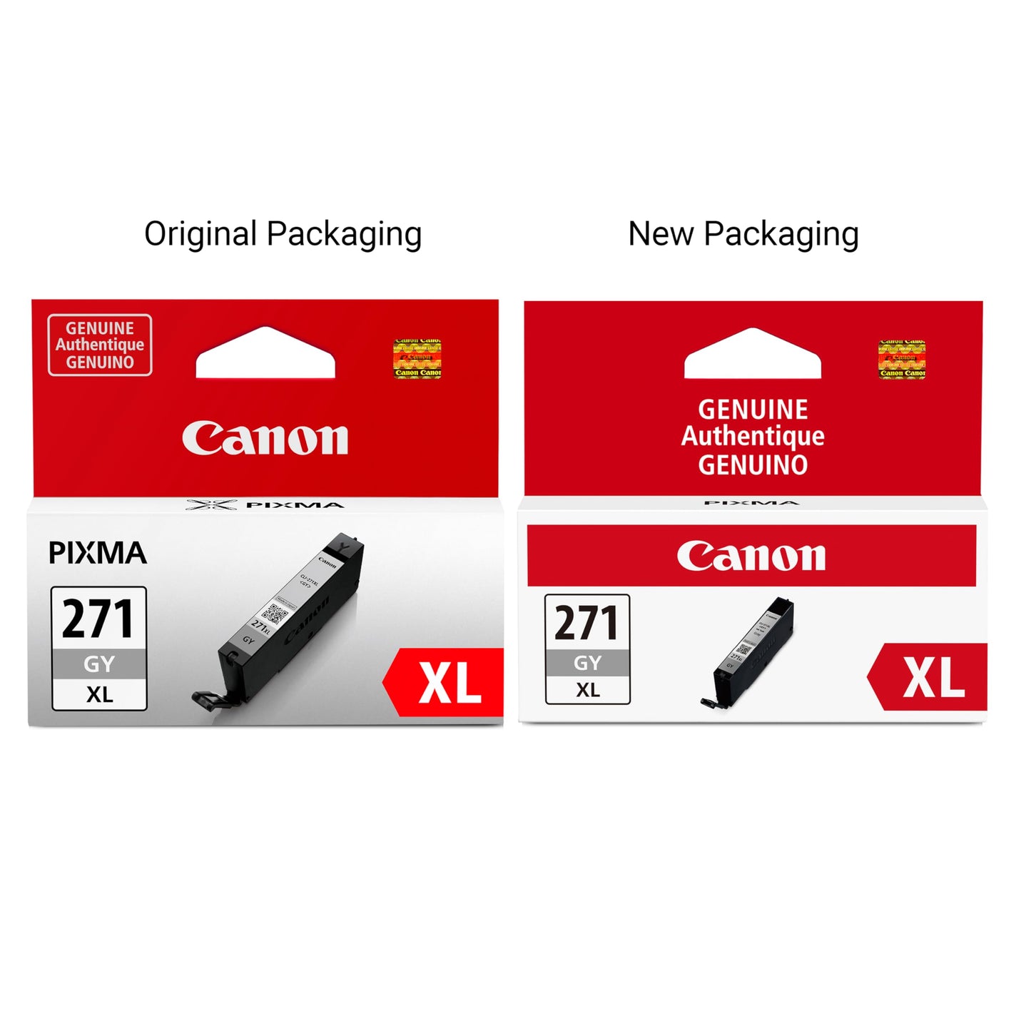 Canon CLI-271XL Genuine Gray Ink Tank, Compatible with MG7720, TS8020, and TS9020 (Optional) Printers