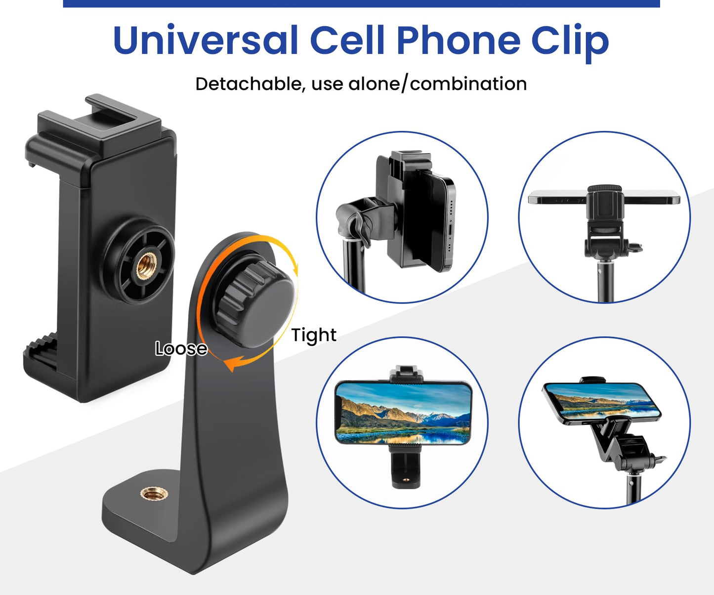 Victiv Phone Tripod Mount with Wireless Remote, Fits Any Smartphone, Rotates Vertical and Horizontal, Universal Mount 360 iPhone Tripod Mount Adapter