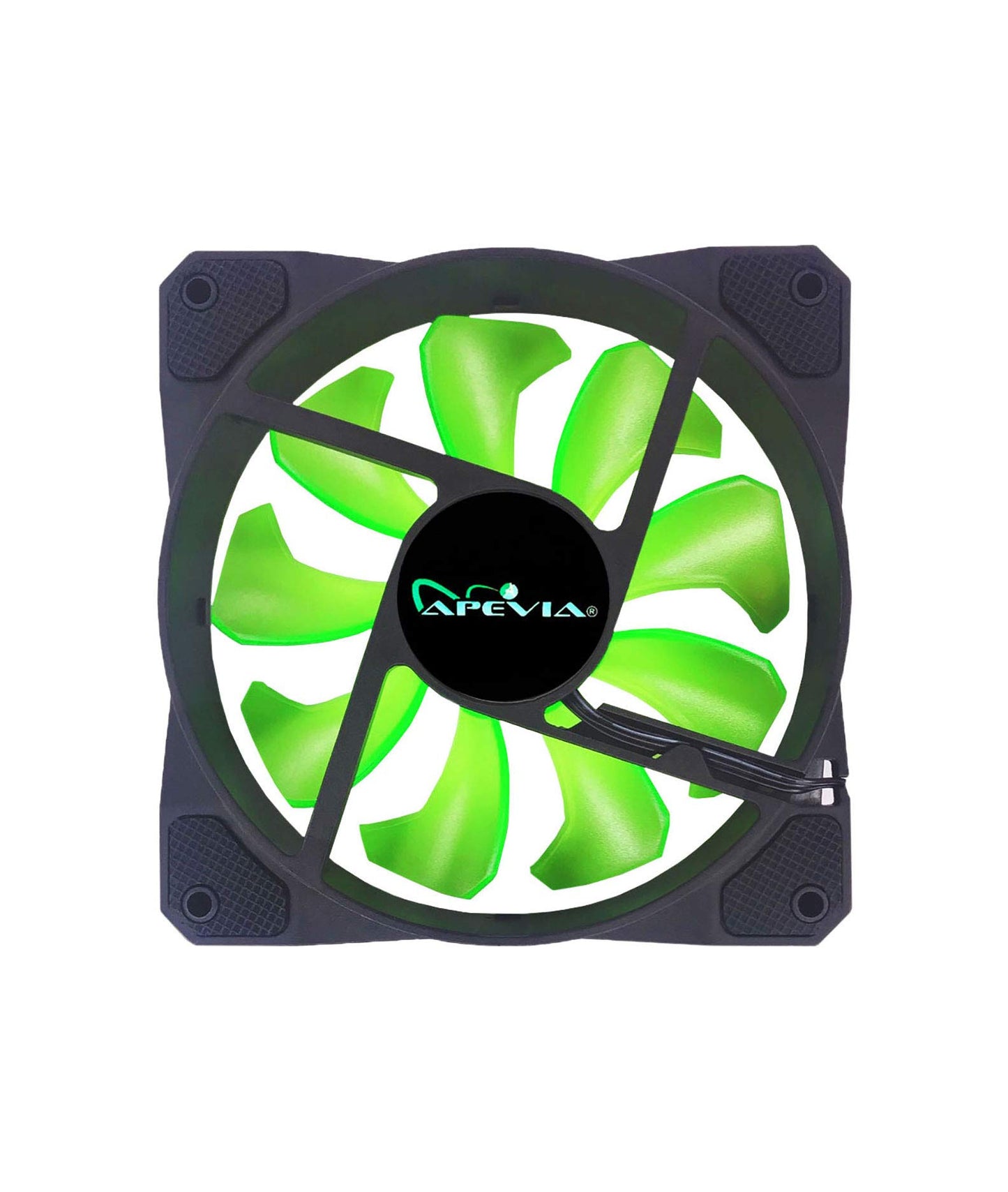 APEVIA CO1012L-GN Cosmos 120mm Green LED Ultra Silent Case Fan w/ 16 LEDs & Anti-Vibration Rubber Pads (10 Pk)