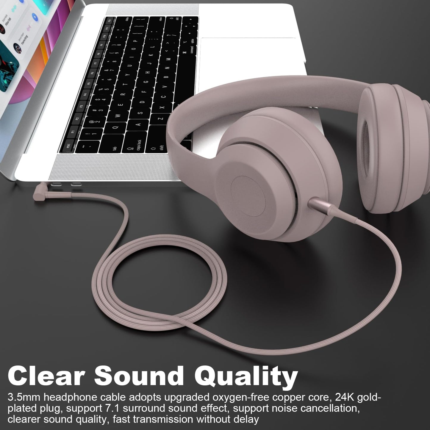 Gneinour WH-1000XM3 Cable Compatible with Sony WH-1000XM5 WH-1000XM4 WH-1000XM3 WH-1000XM2 WH-H900N WH-CH720N WH-CH700N MDR-1A MDR-1AM2 MDR-XB950N1…