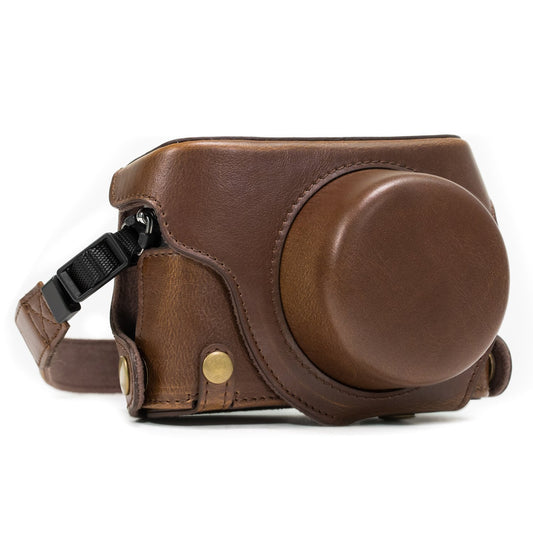 MegaGear "Ever Ready" Protective Leather Camera Case, Bag for Panasonic LUMIX LX100, DMC-LX100 Camera (Dark Brown)